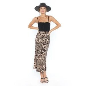 Flynn Skye Tiger Print Alice Midi Skirt